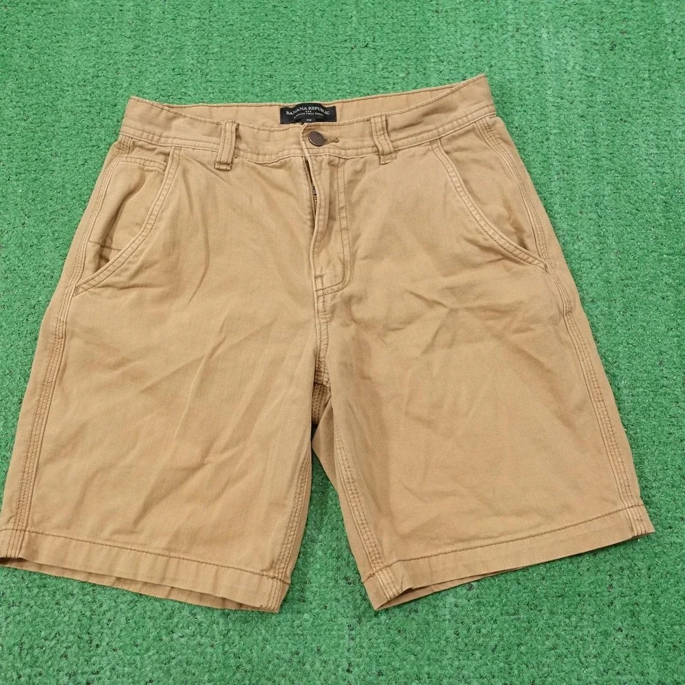 Banana Republic Surplus Twill Shorts Mens 29 Beige‎ Chino Cotton 8 Inseam Casual